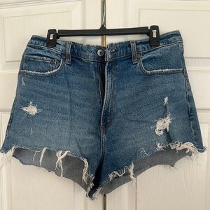 Abercrombie & Fitch Frayed Blue Jean Shorts
